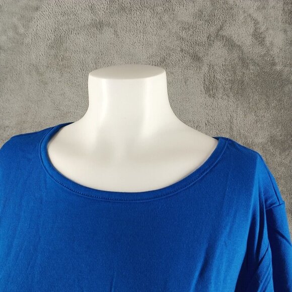 New TURTLE BAY Miss Roy 3/4 Sleeve Top MEDIUM(8-10) Blue Cotton Blend - Picture 4 of 9